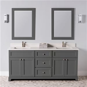 60″ Solid Wood Vanity in Step Grey