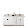 72" Solid Wood Vanity in White Shaker