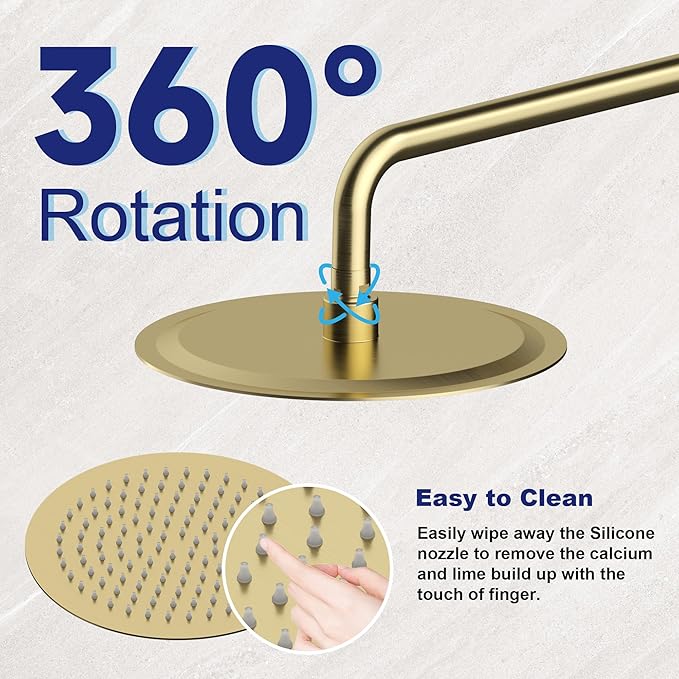 Shower System In Brushed Gold