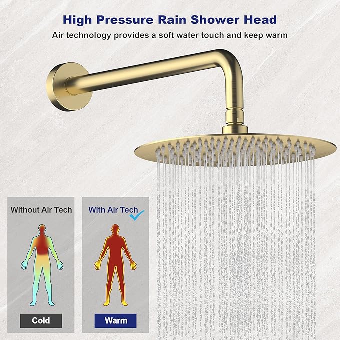 Shower System In Brushed Gold