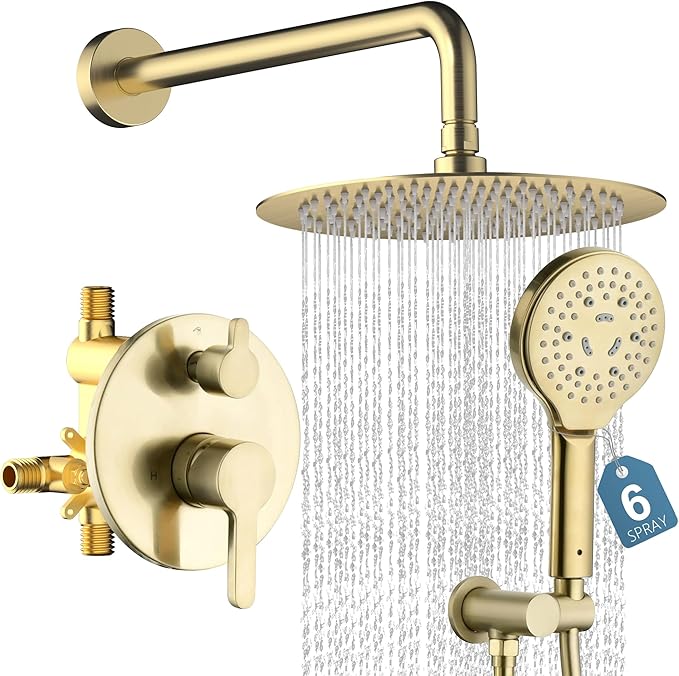 Shower System In Brushed Gold