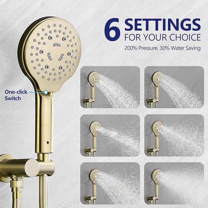 Shower System In Brushed Gold