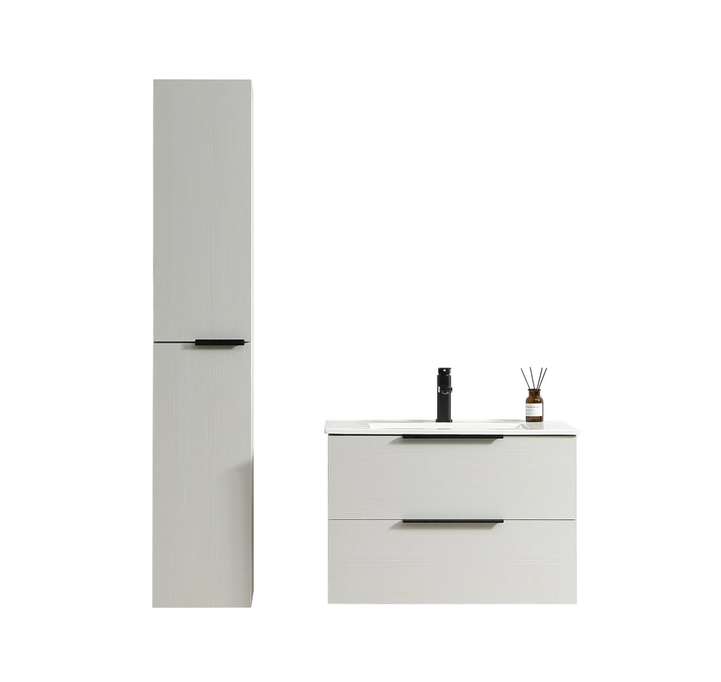 30” Sierra Vanity set with Side Cabinet in Light Grey