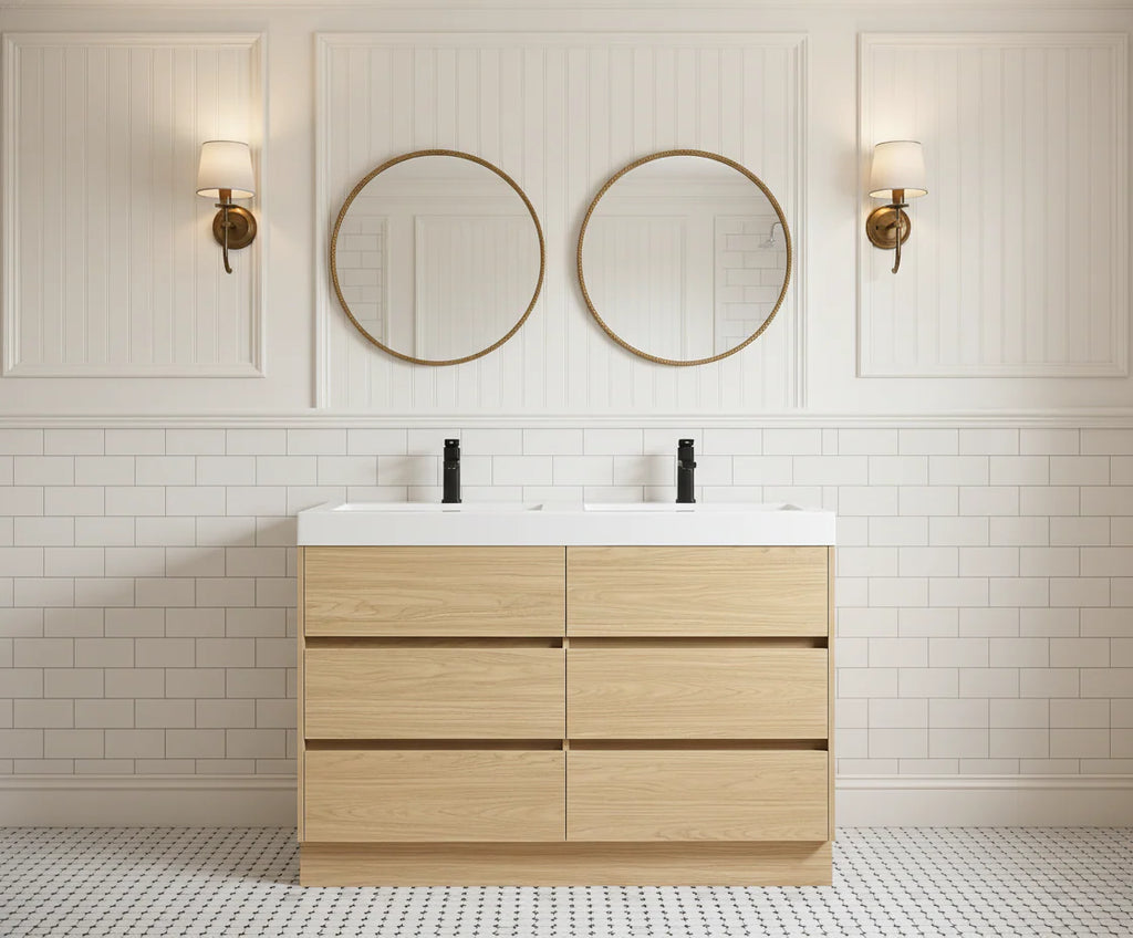 48” Double Sink Oak Vanity
