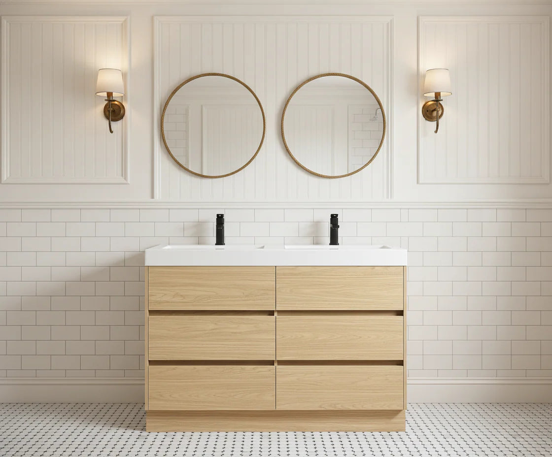48” Double Sink Oak Vanity