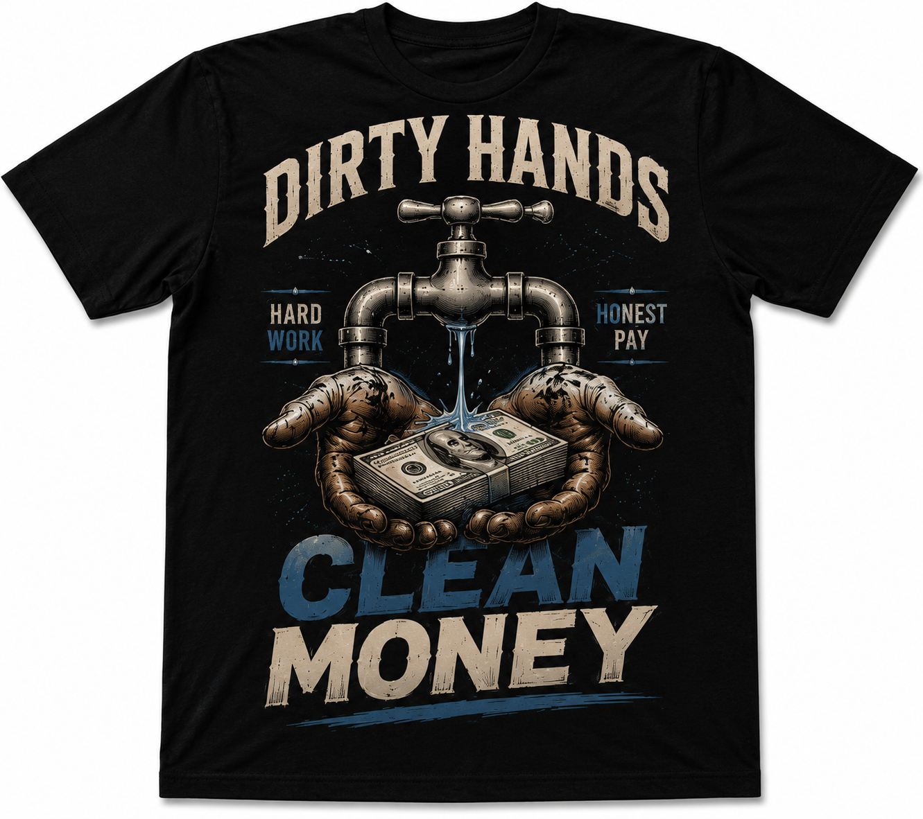 Dirty Hands Clean Money Honest Pay Tee