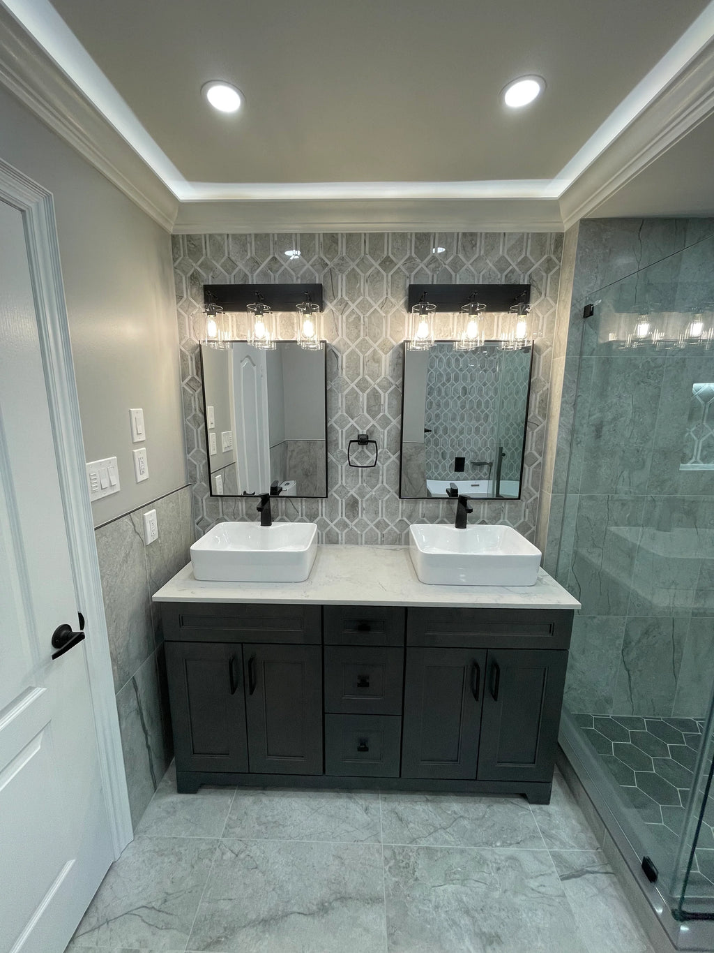 60″ Solid Wood Vanity in Step Grey