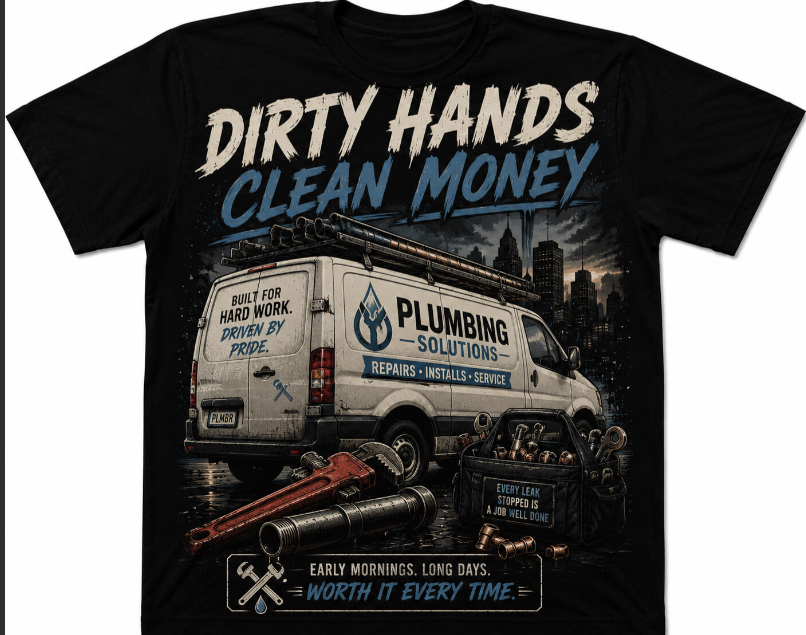 Dirty Hands Clean Money Work Van Tee