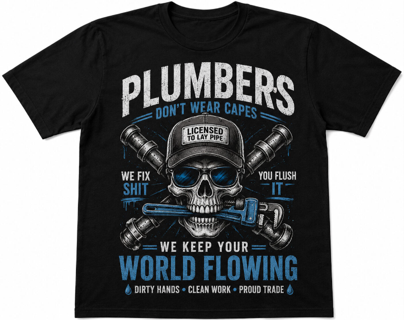 Plumbers Don’t Wear Capes Tee – World Flowing Edition