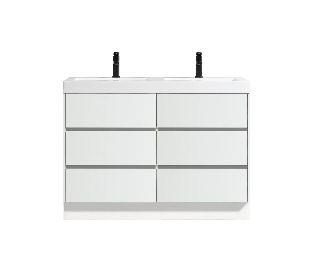 48” Oakmere Double Sink White Vanity