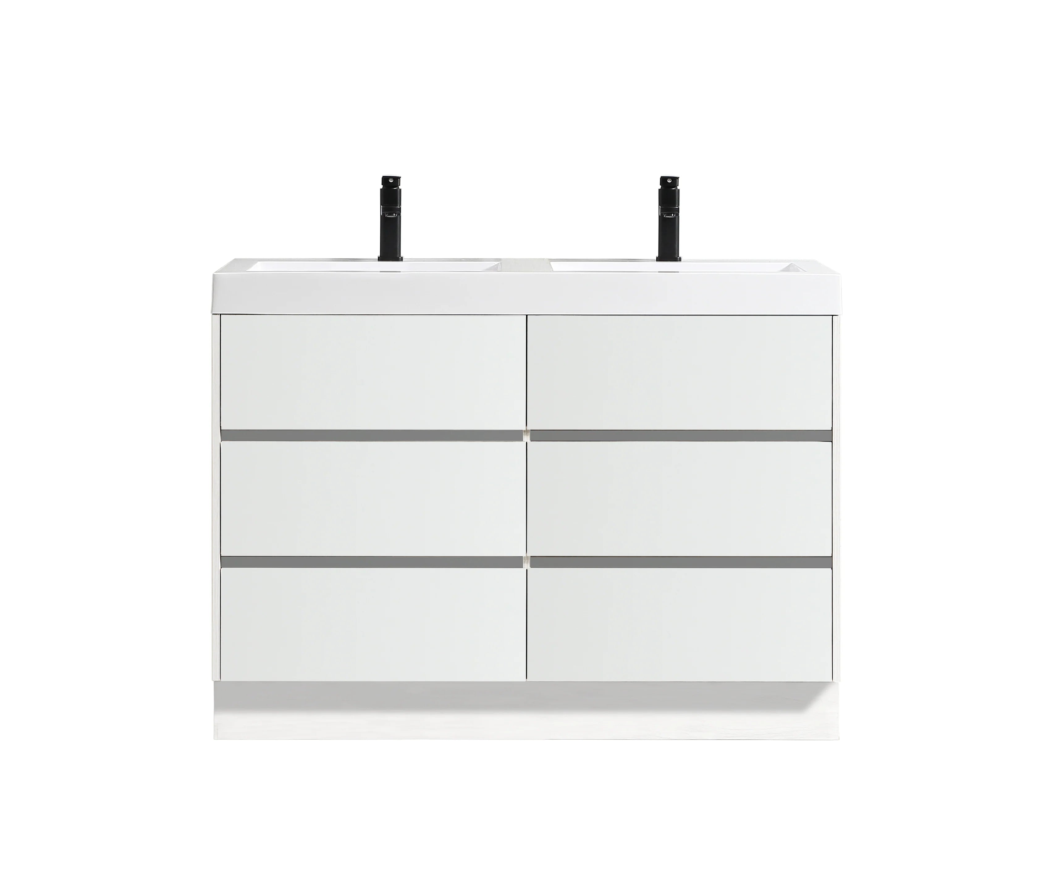 48” Oakmere Double Sink White Vanity